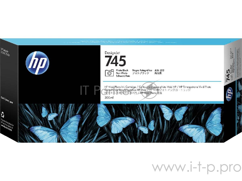 Cartridge HP 745 Черный для фотопечати для HP DesignJet, 300ml