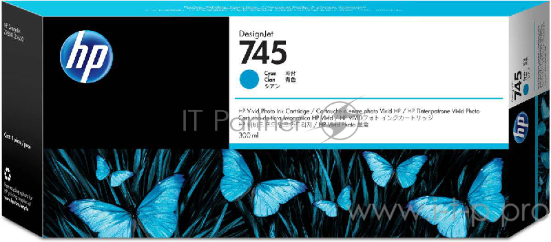 Cartridge HP 745 Голубой для HP DesignJet, 300ml