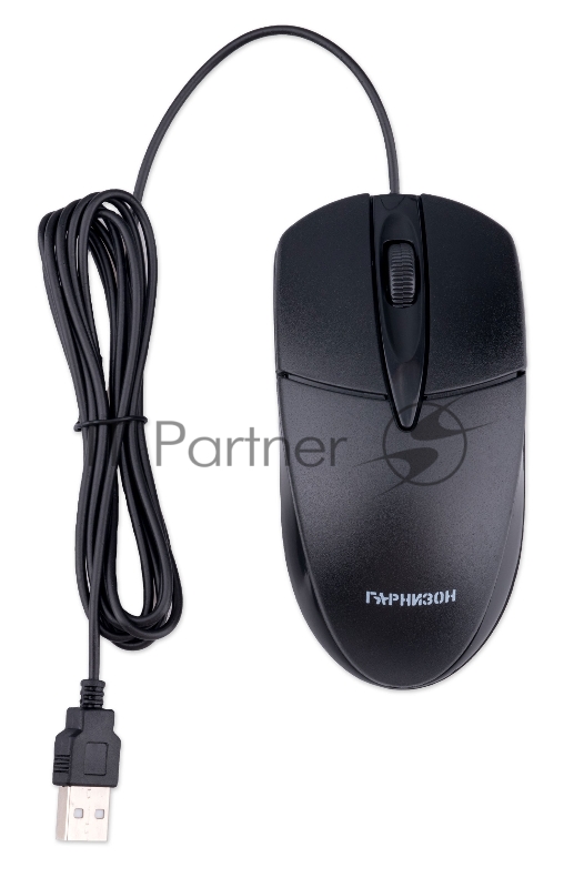 Комплект проводной клавиатура+мышь Гарнизон GKS-122, 104кл+3кн, 1000 DPI, 1.8м, черный