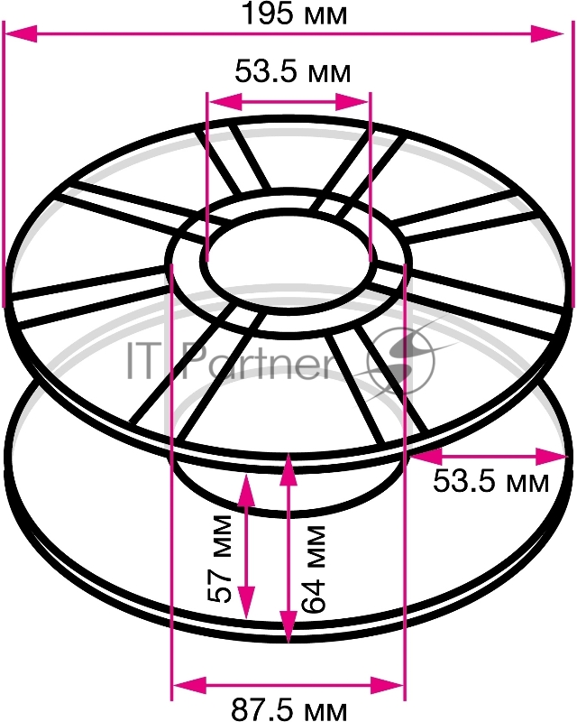 Пластик для принтера 3D Cactus CS-3D-ABS-1KG-L-BLUE ABS LUMINOUS d1.75мм 1кг 1цв.