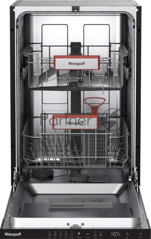Встраиваемая посудомоечная машина Weissgauff BDW 4525 D Infolight, белый, 44.8 см, 9 компл., 49 дБ, класс A++