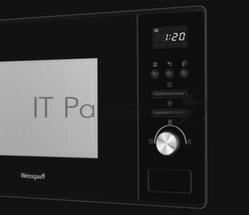 Микроволновая печь встраиваемая Weissgauff BMWO-207 Grill черный/нержавеющая сталь, 20 л, 800 Вт