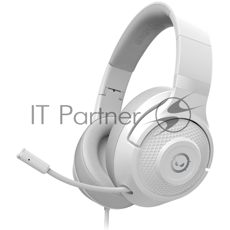 Игровая гарнитура LORGAR Noah 101, Gaming headset with microphone, 3.5mm jack connection, cable length 2m, foldable design, PU leather ear pads, size: 185*195*80mm, 0.245kg, white. (LRGGHS101W)