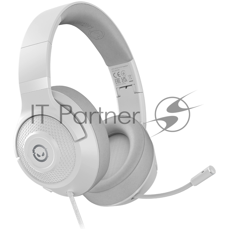 Игровая гарнитура LORGAR Noah 101, Gaming headset with microphone, 3.5mm jack connection, cable length 2m, foldable design, PU leather ear pads, size: 185*195*80mm, 0.245kg, white. (LRGGHS101W)