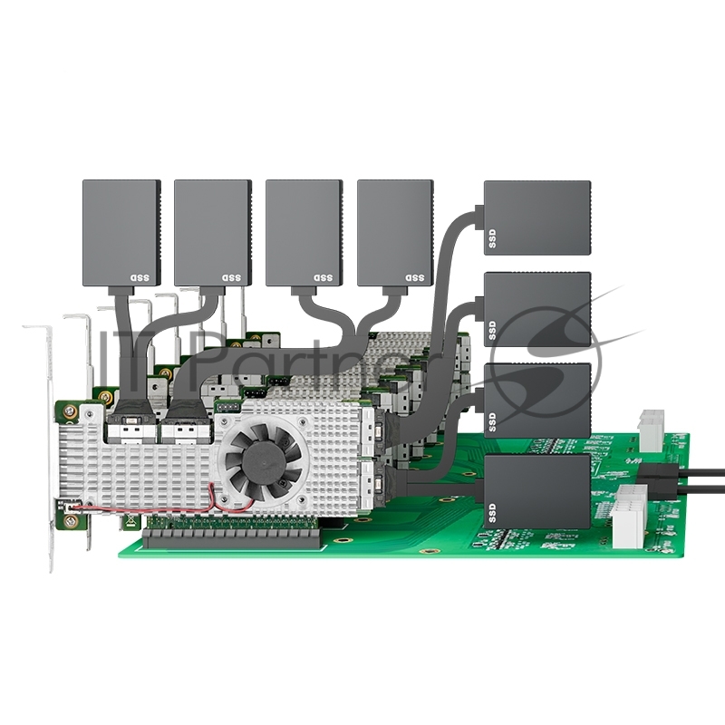Адаптер LR-LINK PCle4.0 x16 4*SFF-8654 8i NVMe Switch Adapter