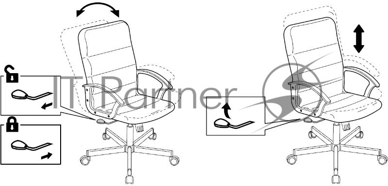 Кресло Бюрократ Triest Fabric серо-голубой Light-28 крестов. металл черный