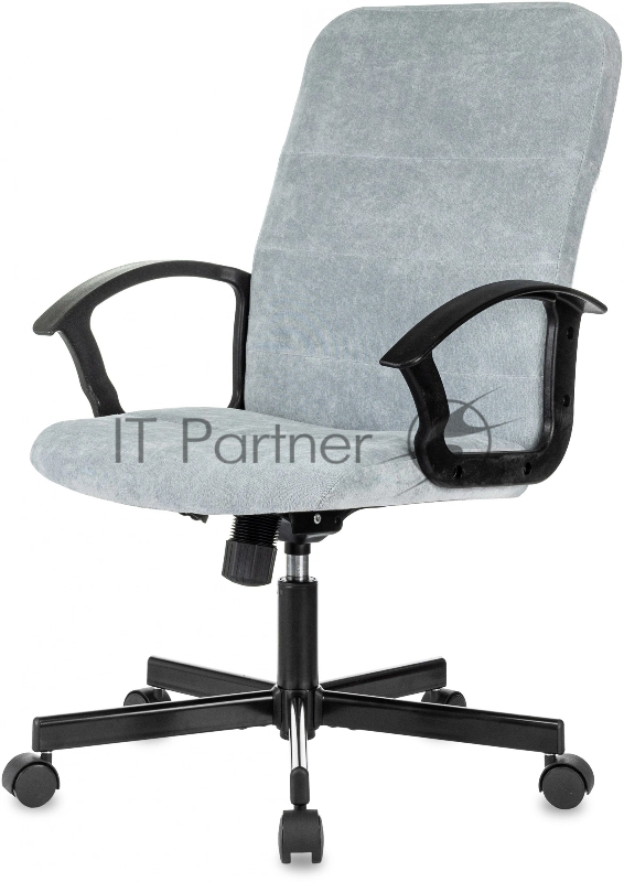 Кресло Бюрократ Triest Fabric серо-голубой Light-28 крестов. металл черный