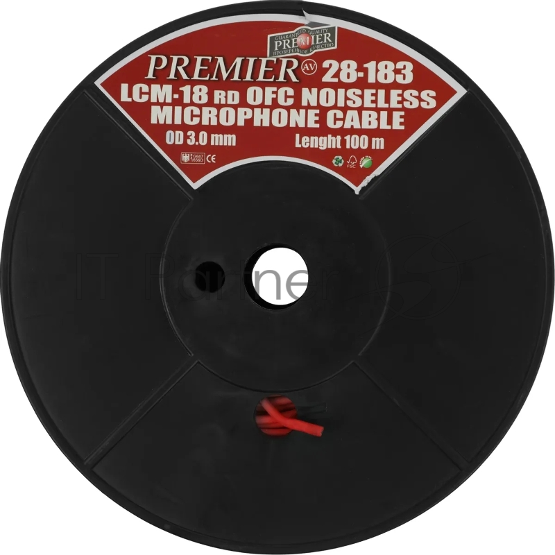 Кабель акустический Premier LCM-18 RD 100м. красный (28-183 100)