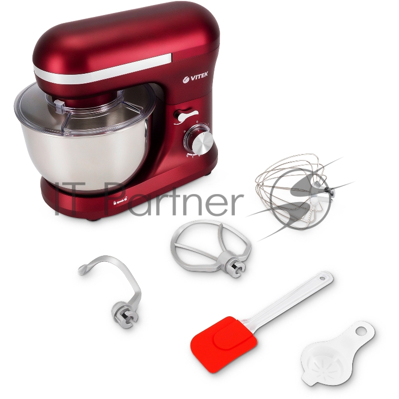 Миксер планетарный Vitek VT-PM0111 1500Вт вишневый