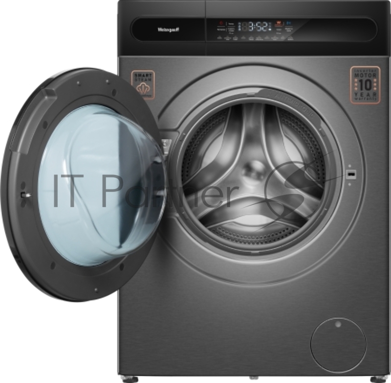 Стиральная машина Weissgauff WMD 49411 DC Inverter класс: B загр.фронтальная макс.:11кг (с сушкой) темно-серебристый инвертер