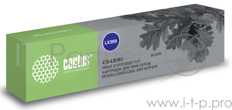 Картридж ленточный Cactus CS-LX350 черный для Epson LX350/LQ350/ERC19/VP80K