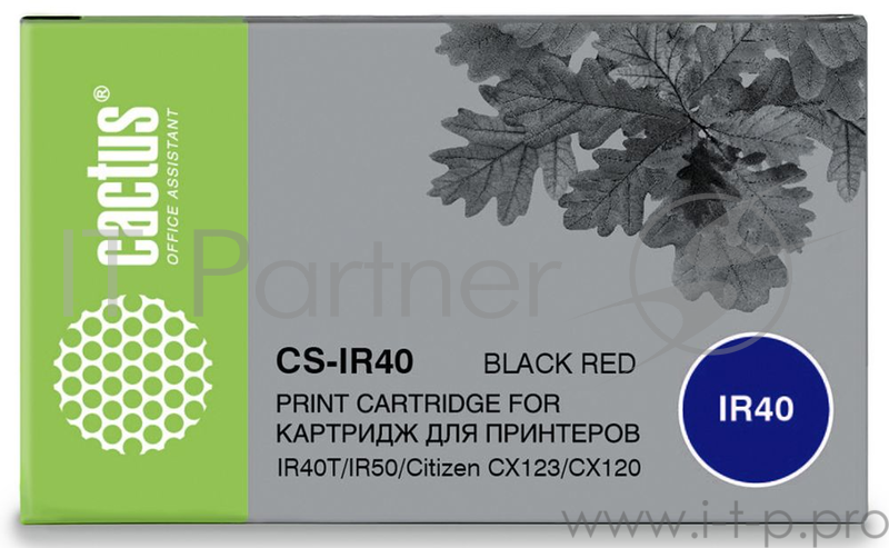 Картридж ленточный Cactus CS-IR40 черный/красный для Citizen IR40T/IR50/Citizen CX123/CX120