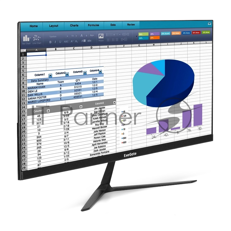 Монитор с аудио выходом 24.5 ExeGate SmartView EH1500A (IPS LED Grade A+, FHD, 1920x1080@75Гц, 16:9, 250cd/m2, 1000:1, 178°/178°, 5ms, D-Sub, HDMI, DisplayPort, audio-out, Flicker-free, FreeSync, Low Blue Light, кабель HDMI 1.5м, VESA 75x75, регулиро