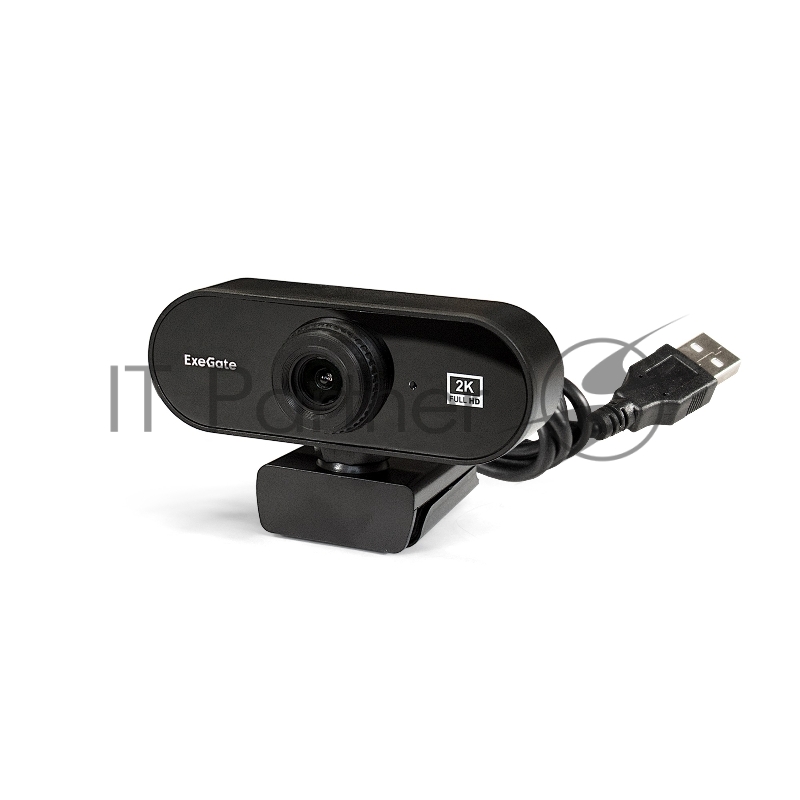 Веб-камера ExeGate Stream C940 2K (5Мп, 2560x1440, 30fps, поддержка H.264, ручной фокус, 4-линзовый объектив (стекло), микрофон с шумоподавлением, универсальное крепление, USB, кабель 1,5 м, Windows® 7/8/10/11, Mac OS 10.6 и выше, Chrome OS™, Android