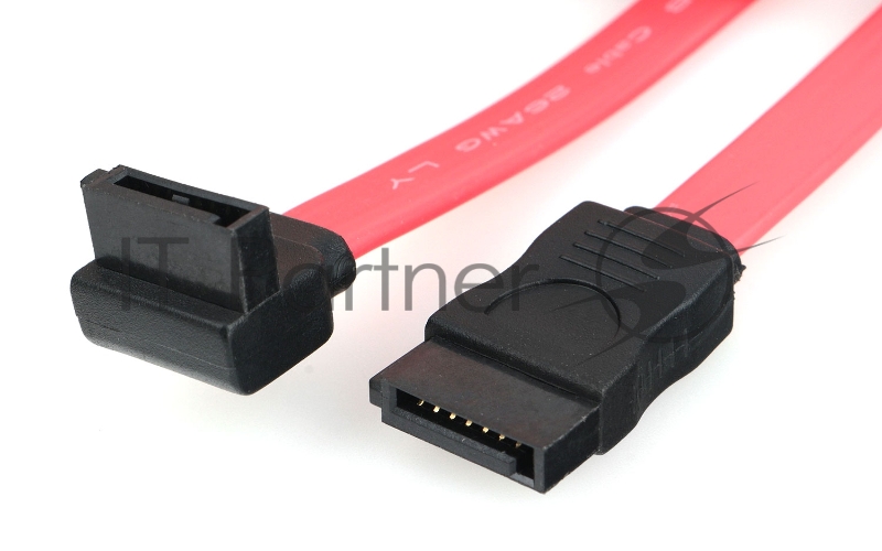 Кабель интерфейсный SATA Cablexpert CC-SATA-DATA90-N, Sata3 7pin / 7pin угловой, медн.проводник, 50см, пакет