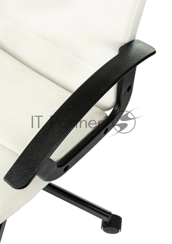 Кресло Бюрократ Triest Fabric молочный Velvet 20 крестов. металл черный