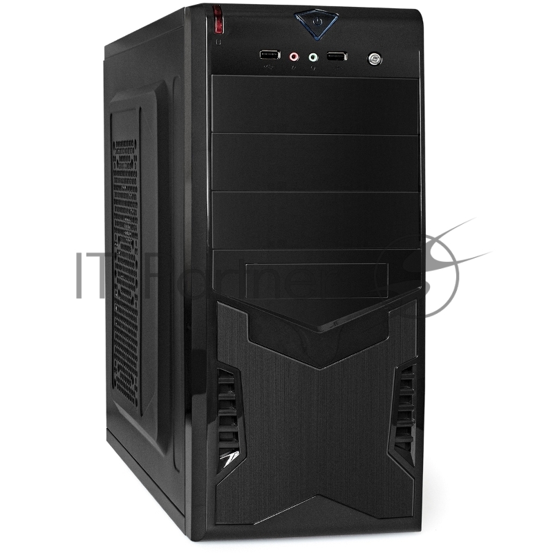 Корпус Miditower ExeGate CP-601-UNS450 (ATX, БП UNS450 с вент. 12см, 2*USB, аудио, черный)