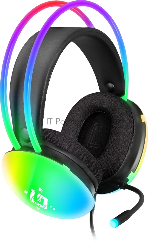 Гарнитура игровая DEFENDER (64441) Ignis черный, RGB, провод 2 м