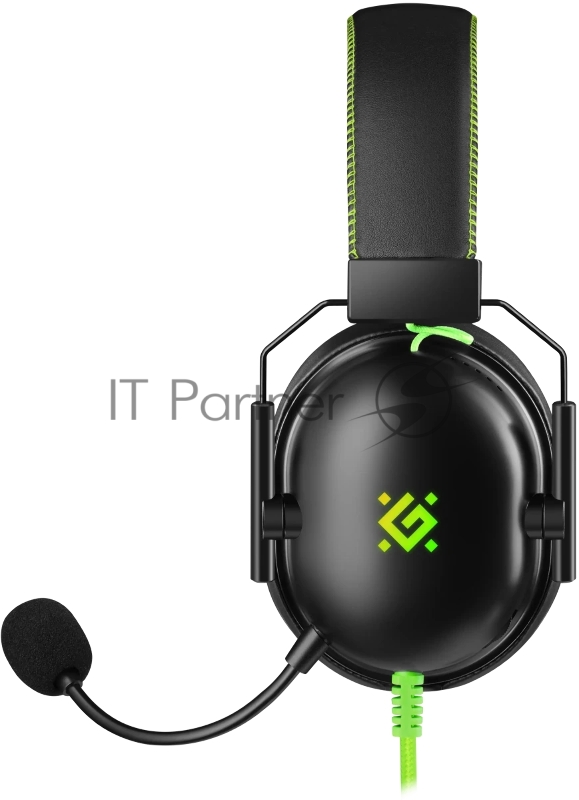 Гарнитура игровая DEFENDER (64552) Toxic черный, 7.1, LED, провод 2 м