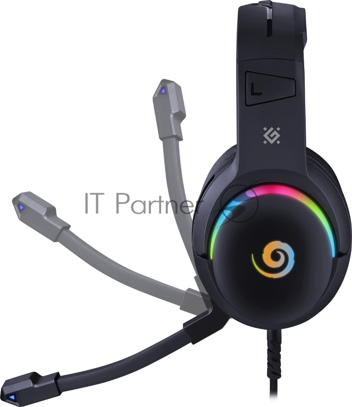 Гарнитура игровая DEFENDER (64663) Debor черный, 7.1, RGB, провод 2.2 м