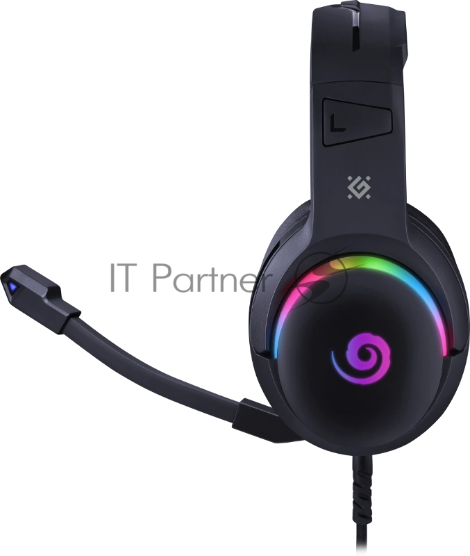 Гарнитура игровая DEFENDER (64663) Debor черный, 7.1, RGB, провод 2.2 м