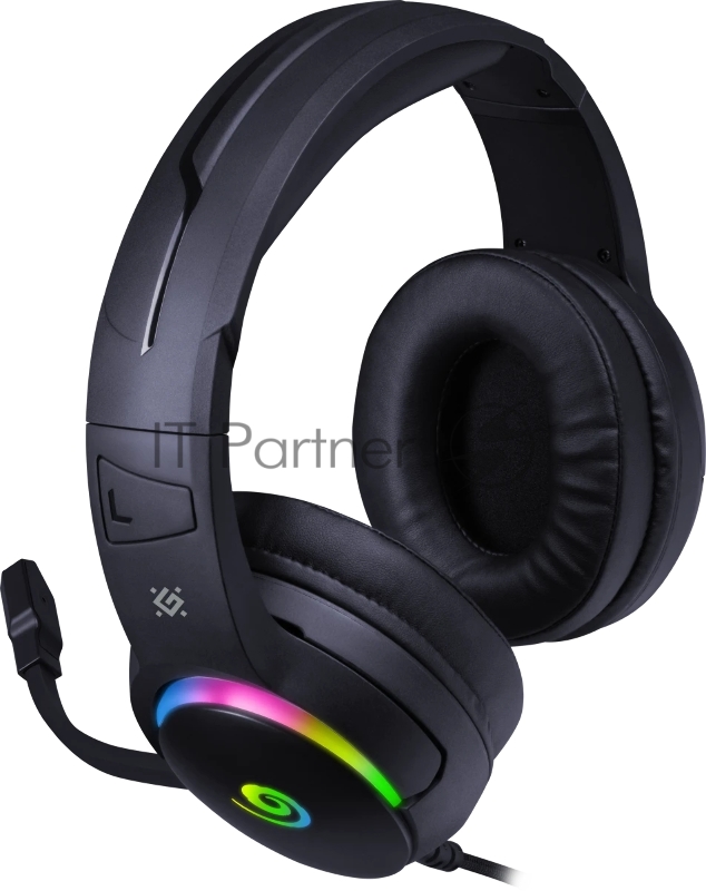Гарнитура игровая DEFENDER (64663) Debor черный, 7.1, RGB, провод 2.2 м