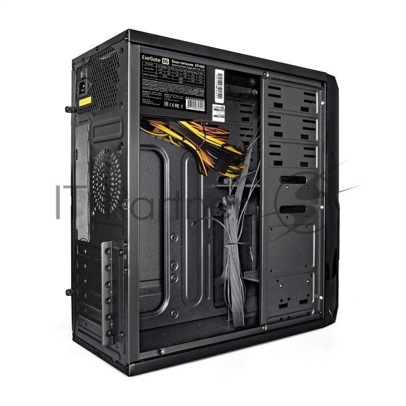 Корпус Miditower ExeGate XP-329S-UNS400 (ATX, БП UNS400 с вент. 12см, 2*USB, аудио, черный)
