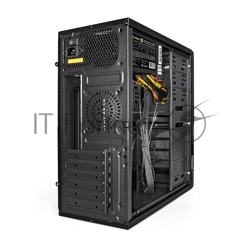 Корпус Miditower ExeGate XP-329S-UNS400 (ATX, БП UNS400 с вент. 12см, 2*USB, аудио, черный)