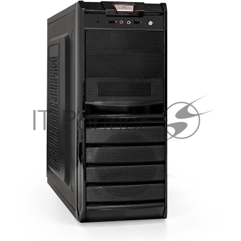 Корпус Miditower ExeGate XP-329S-UNS400 (ATX, БП UNS400 с вент. 12см, 2*USB, аудио, черный)