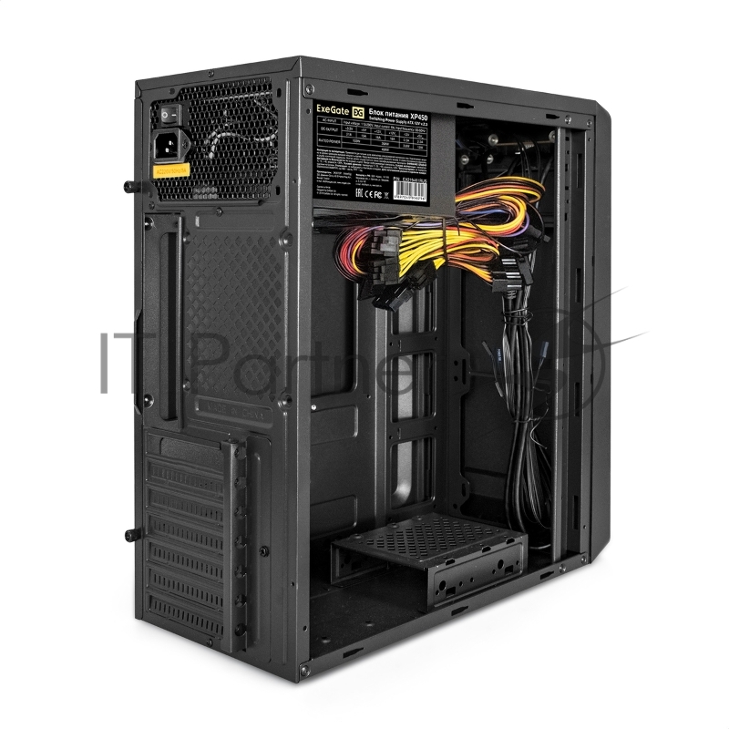 Корпус Miditower ExeGate XP-332UC-UNS400 (ATX, БП UNS400 с вент. 12см, 2*USB3.0+1*TypeC, аудио, черный)