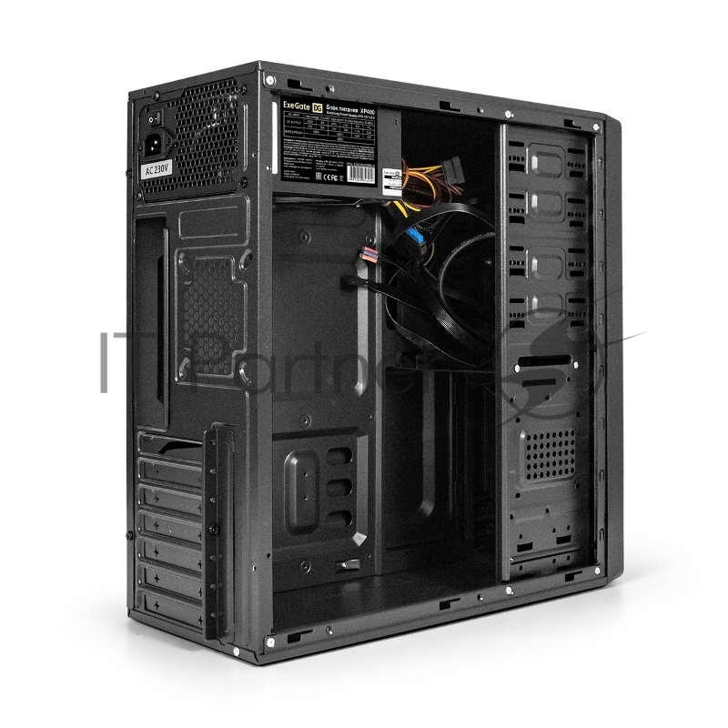 Корпус Miditower ExeGate XP-402U2-UNS400 (ATX, БП UNS400 с вент. 12см, 1*USB+2*USB3.0, аудио, черный)
