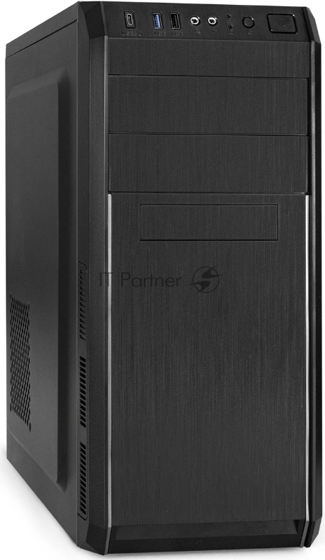 Корпус Miditower ExeGate XP-334UC-UNS400 (ATX, БП UNS400 с вент. 12см, 1*USB+1*USB3.0+1*TypeC, аудио, черный)