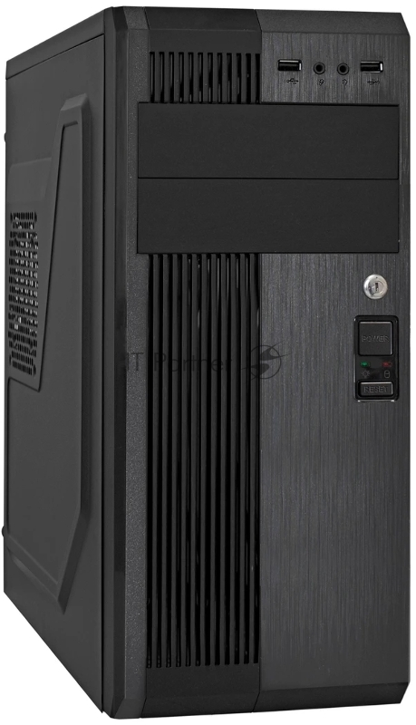 Корпус Miditower ExeGate UN-605B-UNS350 (ATX, БП UNS350 с вент. 12см, 2*USB, аудио, блокировка, черный)
