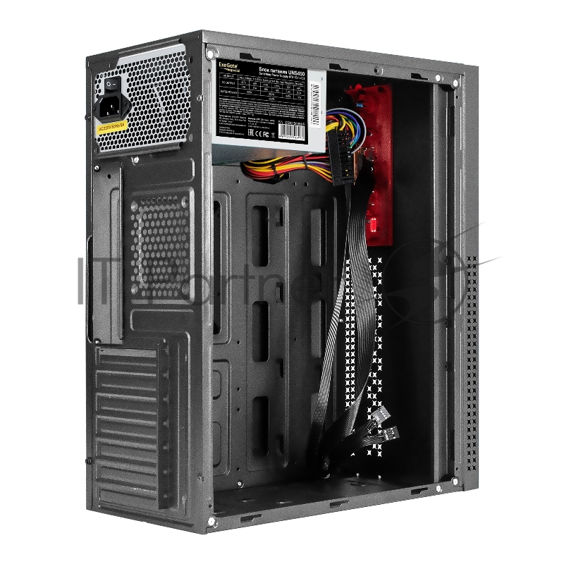 Корпус Miditower ExeGate AA-443-UNS450 (ATX, БП UNS450 с вент. 12см, 2*USB+HD Audio, черный)