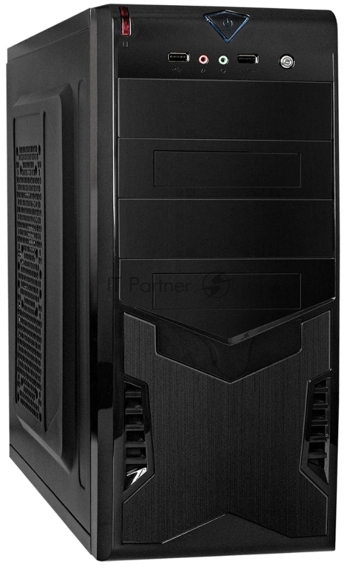 Корпус Miditower ExeGate CP-604-UNS400 (ATX, БП UNS400 с вент. 12см, 2*USB, аудио, черный)