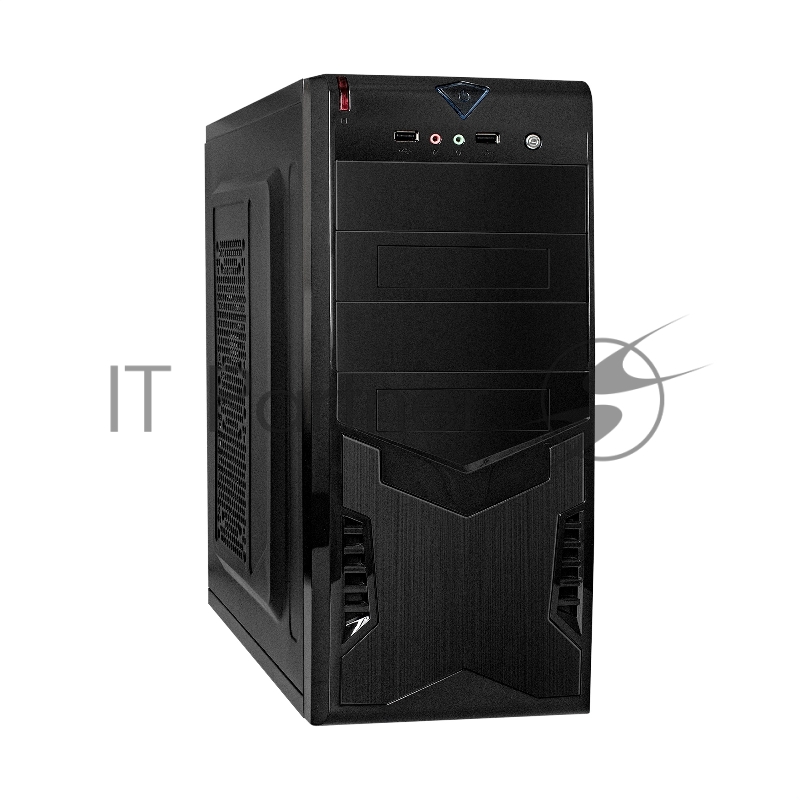 Корпус Miditower ExeGate CP-604-UNS500 (ATX, БП UNS500 с вент. 12см, 2*USB, аудио, черный)