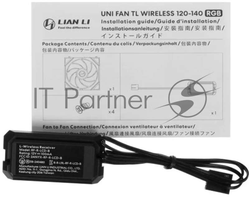 Вентилятор для корпуса Lian-Li Uni Fan TL Wireless 120 ARGB 120х124.5x28 черный 4-pin 33дБ (G99.12TL1W1B.R0) Ret