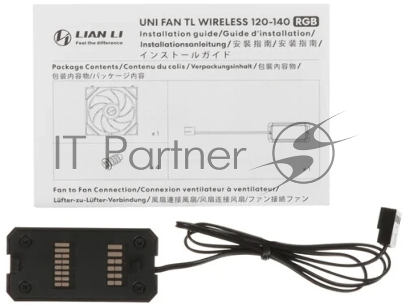 Вентилятор для корпуса Lian-Li Uni Fan TL Wireless 120 Reverse ARGB 120х124.5x28 черный 4-pin 34дБ (G99.12RTL1W1B.R0) Ret