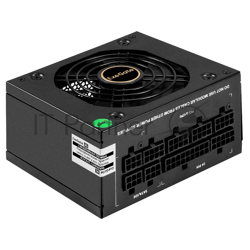 Блок питания 550W ExeGate M550 GOLD (SFX, APFC, КПД 90% (80 PLUS GOLD), 9cm fan, 24pin, (4+4)pin, 2xPCI-E, 6xSATA, 3xIDE, 1xFDD, Full Cable Management, black, ATX adapter, Retail box)