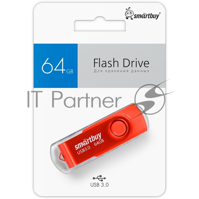 Флеш -накопитель Smartbuy (SB064GB3TWR) UFD 3.0/3.1 064GB Twist Red красный