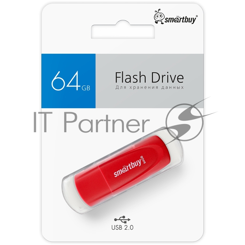 Флеш -накопитель Smartbuy (SB064GB2SCR) UFD 2.0 064GB Scout Red красный