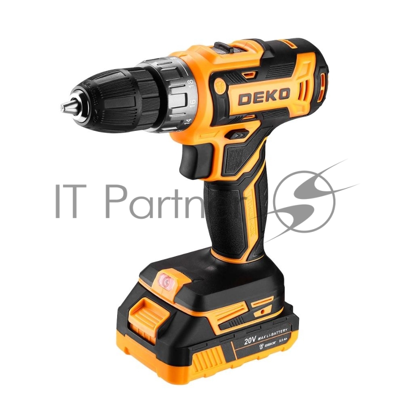 Аккумуляторная дрель-шуруповерт DEKO GCD20DU PRO в кейсе + набор 63 инструмента для дома, 20В, 2х3.0Ач