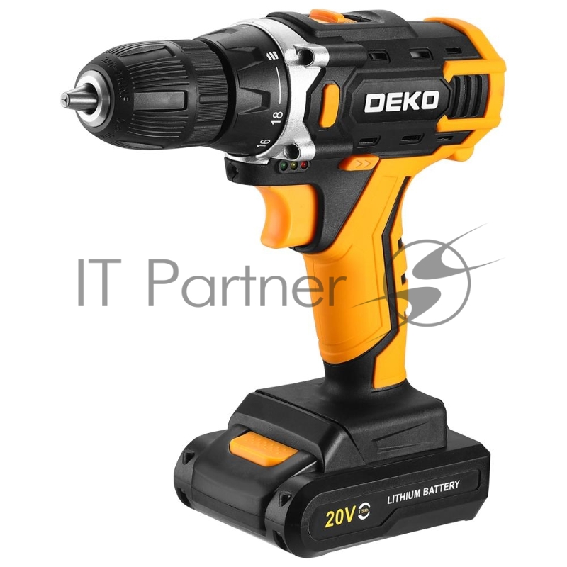 Аккумуляторная дрель-шуруповерт DEKO Banger 20V ONE +, 20В, 1x1.5Ач