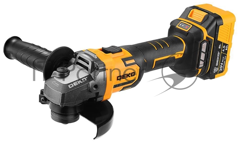 Углошлифовальная машина бесщеточная DEKO DKAG-125, 20В, 1*4.0Ач