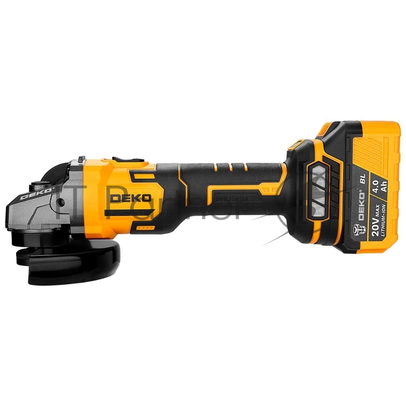 Углошлифовальная машина бесщеточная DEKO DKAG-125, 20В, 2*4.0Ач