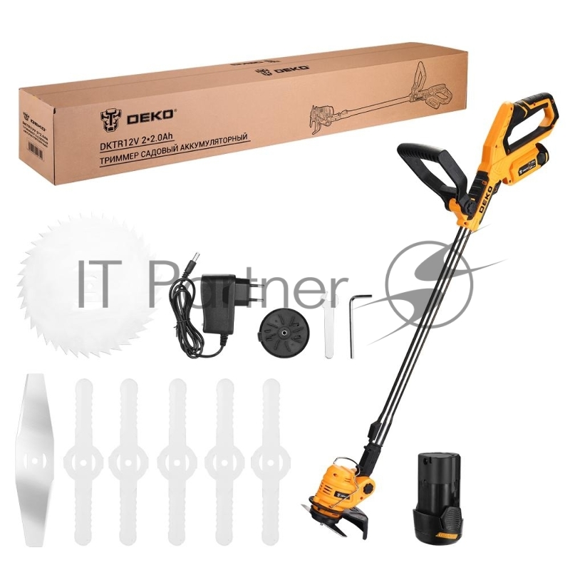 Триммер садовый аккумуляторный DEKO DKTR12V, 2*2.0Ач