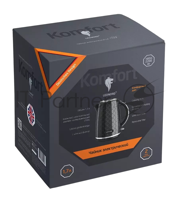 Чайник электрический LEONORD LE-1523 черный (107961)