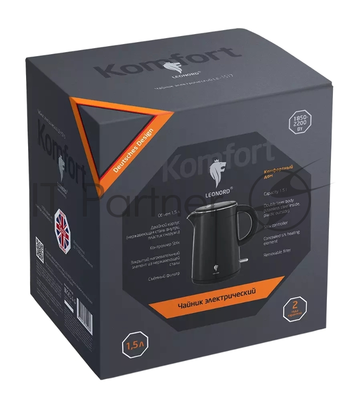 Чайник электрический LEONORD LE-1517 черный (107954)