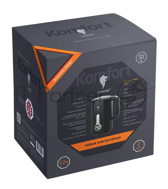 Чайник электрический LEONORD LE-1536 черный (107832)