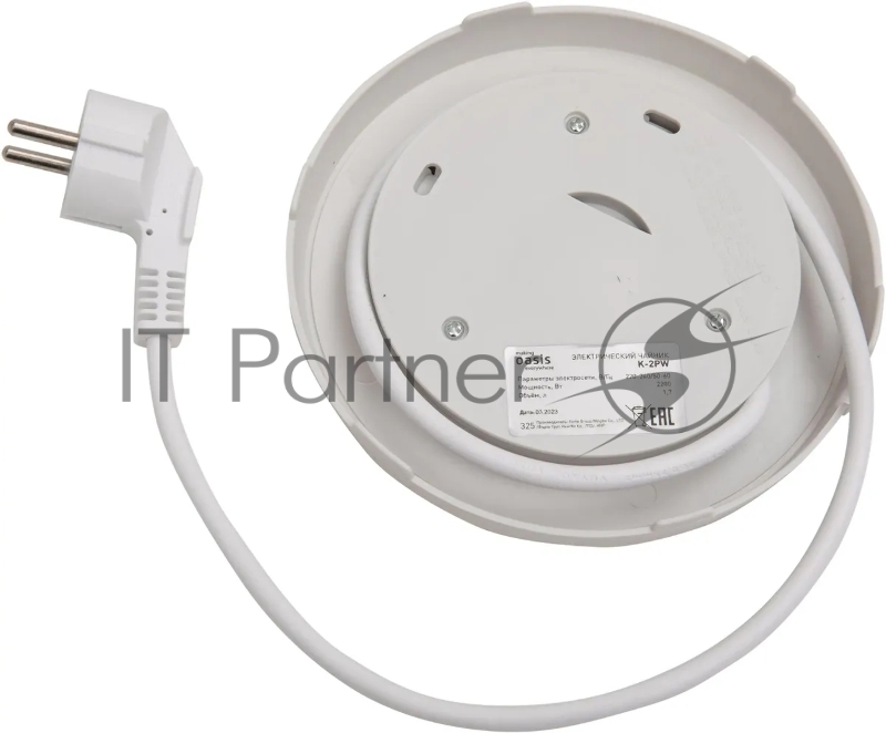 Чайник электрический Oasis K-2PW 1.7л. 2200Вт белый корпус: пластик